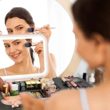 Portable Makeup Train Case with LED Lights