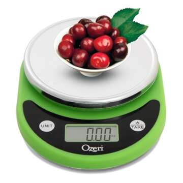 Ozeri Pronto Digital Multifunction Kitchen and Food Scale, Black on Lime