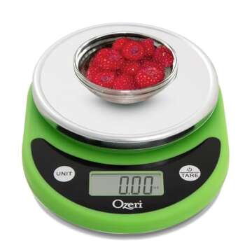 Ozeri Pronto Digital Multifunction Kitchen and Food Scale, Black on Lime