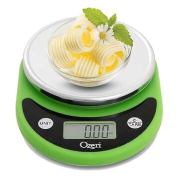 Ozeri Pronto Digital Multifunction Kitchen and Food Scale, Black on Lime