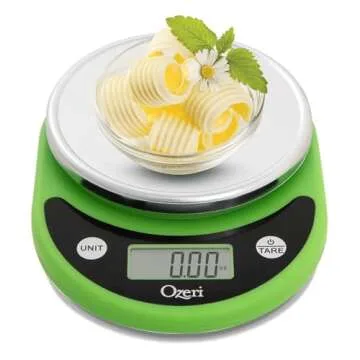 Ozeri Pronto Digital Multifunction Kitchen and Food Scale, Black on Lime