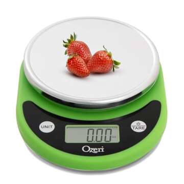 Ozeri Pronto Digital Multifunction Kitchen and Food Scale, Black on Lime
