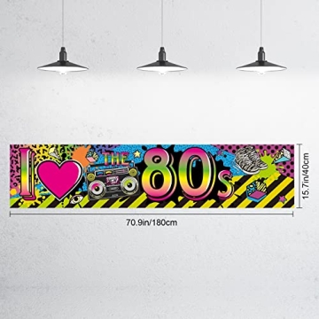 80s Party Decorations I Love 80s Banner for Events