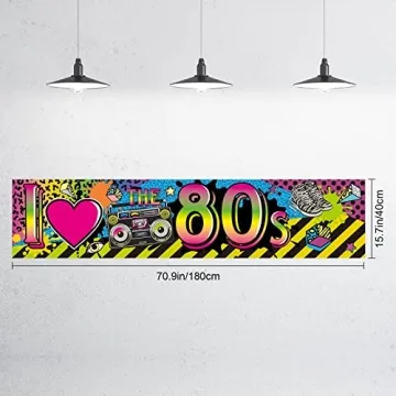 80s Party Decorations I Love 80s Banner for Events