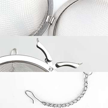 Fu Store 2pcs Stainless Steel Mesh Tea Ball 3.5 inches Tea Strainers Teas Infuser Strainer Filters for Teas