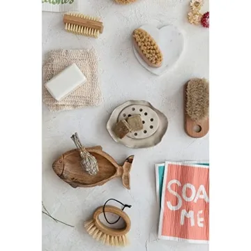 Creative Co-Op Coastal Carved Wood Fish Shaped Dish