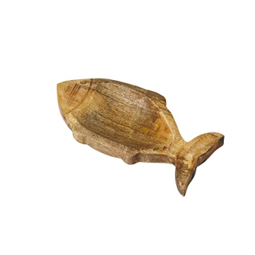 Creative Co-Op Coastal Carved Wood Fish Shaped Dish