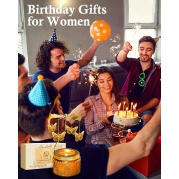 Christmas Stocking Stuffers for Women Butterfly Candles Gifts for Women Rotatable Scented Candle Uni...