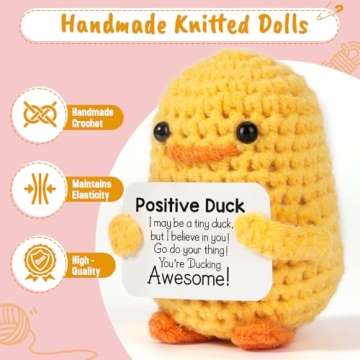 Inspirational Crochet Positive Duck - Handmade Gift