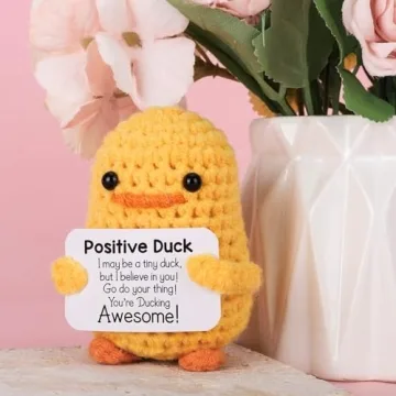 Inspirational Crochet Positive Duck - Handmade Gift