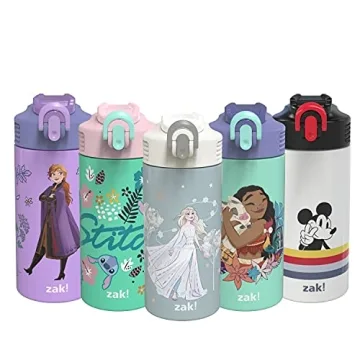 Zak Designs zak! Disney Frozen 2 Elsa - Stainless Steel Vacuum Insulated Water Bottle - 14 oz - Dura...