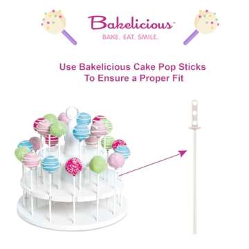 Bakelicious Cake Pop Stand, 24-Notches, 2 Tiered, White