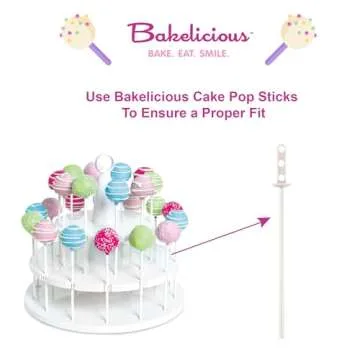 Bakelicious Cake Pop Stand, 24-Notches, 2 Tiered, White