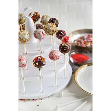 Bakelicious Cake Pop Stand, 24-Notches, 2 Tiered, White