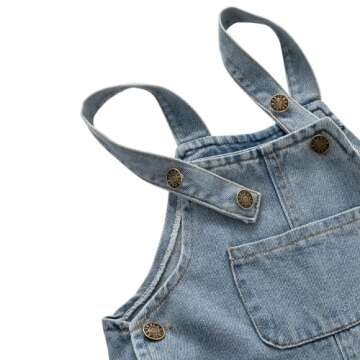 JWWN Little Boys Girls Long Denim Bib Overalls Kids Soft Cotton Rugged Relaxed Fit Jumpsuits Pants (Blue,6Years)