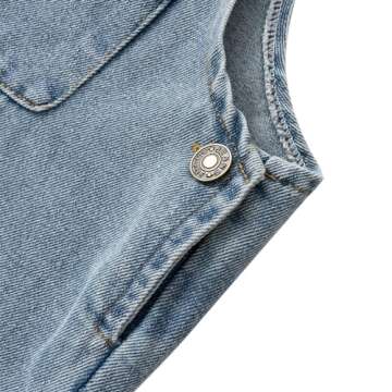 JWWN Little Boys Girls Long Denim Bib Overalls Kids Soft Cotton Rugged Relaxed Fit Jumpsuits Pants (Blue,6Years)