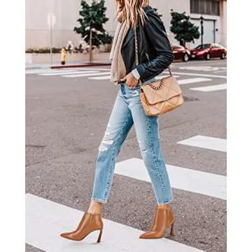 Juliet Holy Womens High Heel Booties Pointed Toe V Cut Back Zipper Short Dress Ankle Boots