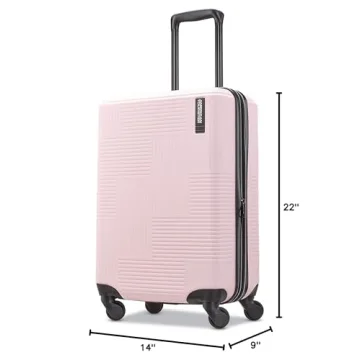 AMERICAN TOURISTER Stratum XLT Expandable Hardside Luggage with Spinner Wheels, Pink Blush, Carry-On 21-Inch