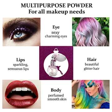 Highlighter Powder Spray, Longwear Glitter Spray for Body, Face, Hair, Shimmer Powder High Gloss Loose Powder Makeup Mist for Festive Party, Stage Shows, Nightclubs, Bar(1#Pearl White)