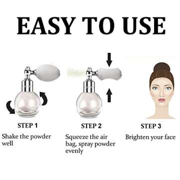Highlighter Powder Spray, Longwear Glitter Spray for Body, Face, Hair, Shimmer Powder High Gloss Loose Powder Makeup Mist for Festive Party, Stage Shows, Nightclubs, Bar(1#Pearl White)