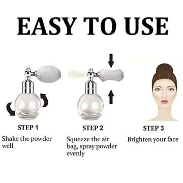 Highlighter Powder Spray, Longwear Glitter Spray for Body, Face, Hair, Shimmer Powder High Gloss Loose Powder Makeup Mist for Festive Party, Stage Shows, Nightclubs, Bar(1#Pearl White)