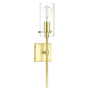 Stylish Gold Wall Sconce Vanity Light Fixture with Glass Cover for Elegant Ambiance