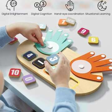 TOP BRIGHT Educational Learning Number Toys for Toddlers 2-4 Years, Kids Finger Counting Math Number...