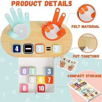 TOP BRIGHT Educational Learning Number Toys for Toddlers 2-4 Years, Kids Finger Counting Math Number Blocks Homeschool Supplies, Montessori Toys for 3 4 5 Year Old