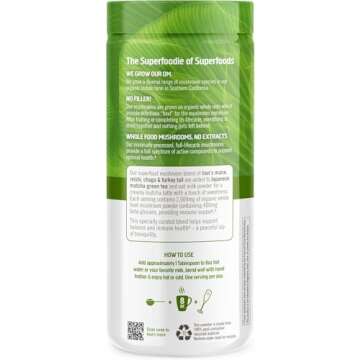 Om Mushroom Superfood Matcha Latte Blend Mushroom Powder Canister, 30 Servings