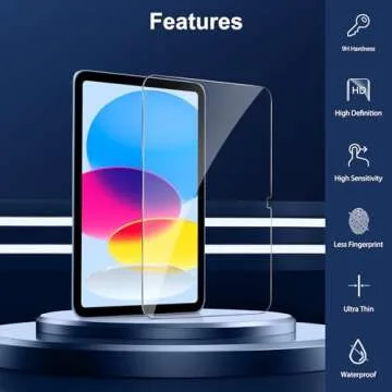 SPARIN Screen Protector for iPad 10th Generation 10.9 inch 2022, 2 Pack 9H Hardness Tempered Glass for iPad 10, Case Friendly, Anti-Scratch, Touch Sensitive