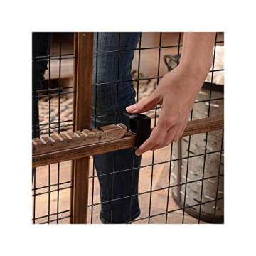 Evenflo Position & Lock Tall & Wide Baby Gate, Pressure-Mounted, 50"W x 32"H, Farmhouse Collection