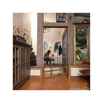 Evenflo Position & Lock Tall & Wide Baby Gate, Pressure-Mounted, 50"W x 32"H, Farmhouse Collection