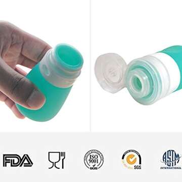 YINGGG Squeeze Portable Salad Dressing Container to Go Bottles for Sauces, Mini Salad Dressing Bottles，Leakproof Condiment Storage Bottle, Dressing to Go for Lunch set of 4 (37ML)