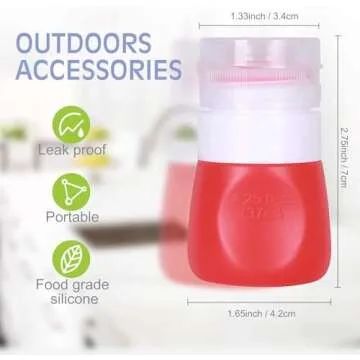 YINGGG Squeeze Portable Salad Dressing Container to Go Bottles for Sauces, Mini Salad Dressing Bottles，Leakproof Condiment Storage Bottle, Dressing to Go for Lunch set of 4 (37ML)