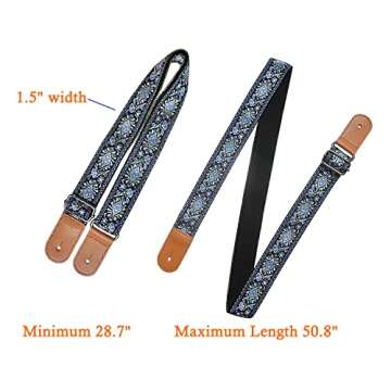 Farcaya Ukulele Strap Jacquard Flower - Comfortable & Stylish