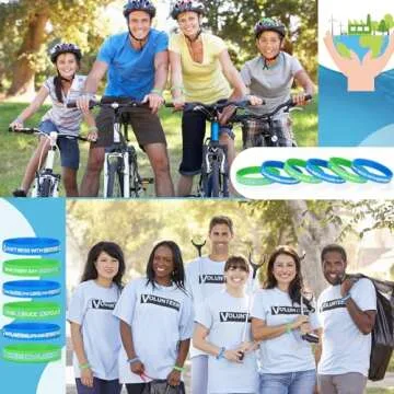 Motionchic 60 Pcs Earth Day Rubber Bracelets for Everyone