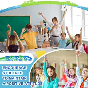 Motionchic 60 Pcs Earth Day Rubber Bracelets for Everyone