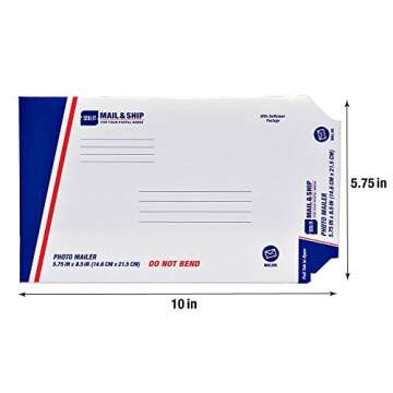 Seal-It Mail & Ship Chipboard Photo/Document Mailer, 5.7 Inches x 8.5 Inches, Pack of 30,White