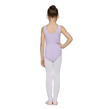 MdnMd Tank Mesh Cross Front Gymnastic Ballet Dance Leotard for Girls Children (Purple, Age 8-10)