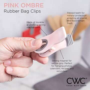 COOK WITH COLOR Bag Clips - Food Clips with Magnet