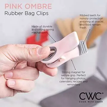 COOK WITH COLOR Bag Clips - Food Clips with Magnet