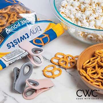 COOK WITH COLOR Bag Clips - Food Clips with Magnet