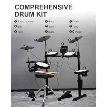 KEYlvOX MT20C Electric Drum Set for Beginners and Adults