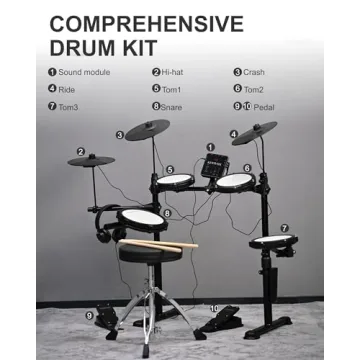 KEYlvOX MT20C Electric Drum Set for Beginners and Adults