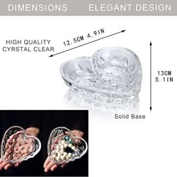 H&D Crystal Heart-Shaped Jewelry Tray for Women