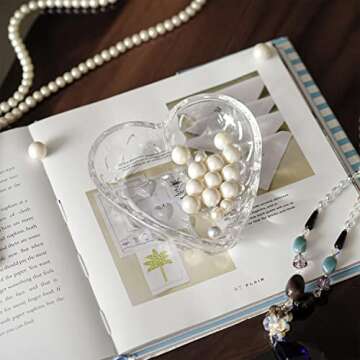 H&D Crystal Heart-Shaped Jewelry Tray for Women