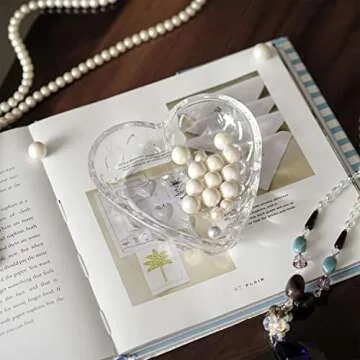 H&D Crystal Heart-Shaped Jewelry Tray for Women