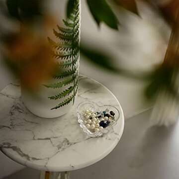 H&D Crystal Heart-Shaped Jewelry Tray for Women