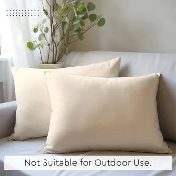 Cotton Canvas Throw Pillow Covers by Encasa Set of 2