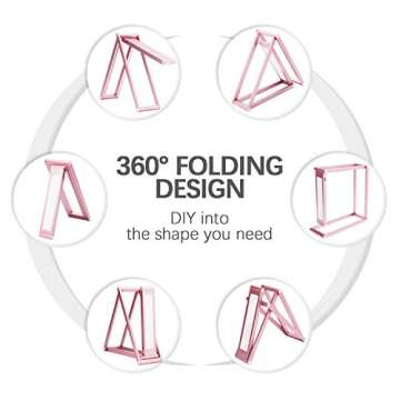 Foldable LED Desk Lamp - USB & Eye-Caring Design in Rose Gold